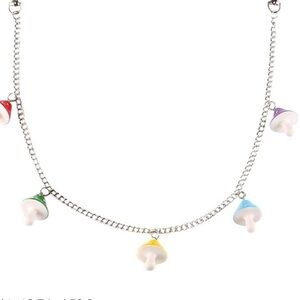 Urban Outfitters Pink Blue Silver Mushroom Pastel Necklace